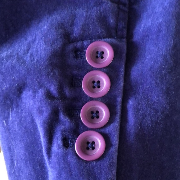Liz Claiborne Purple Velvet Blazer Jacket Coat Career Business Size 16 - Picture 10 of 16